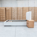 The Talia Double Fabric Storage Bed - Bone available to purchase from Warehouse Furniture Clearance at our next sale event.