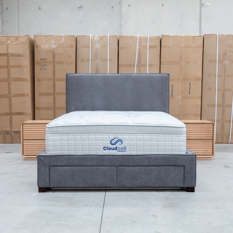 The Talia Double Fabric Storage Bed - Storm