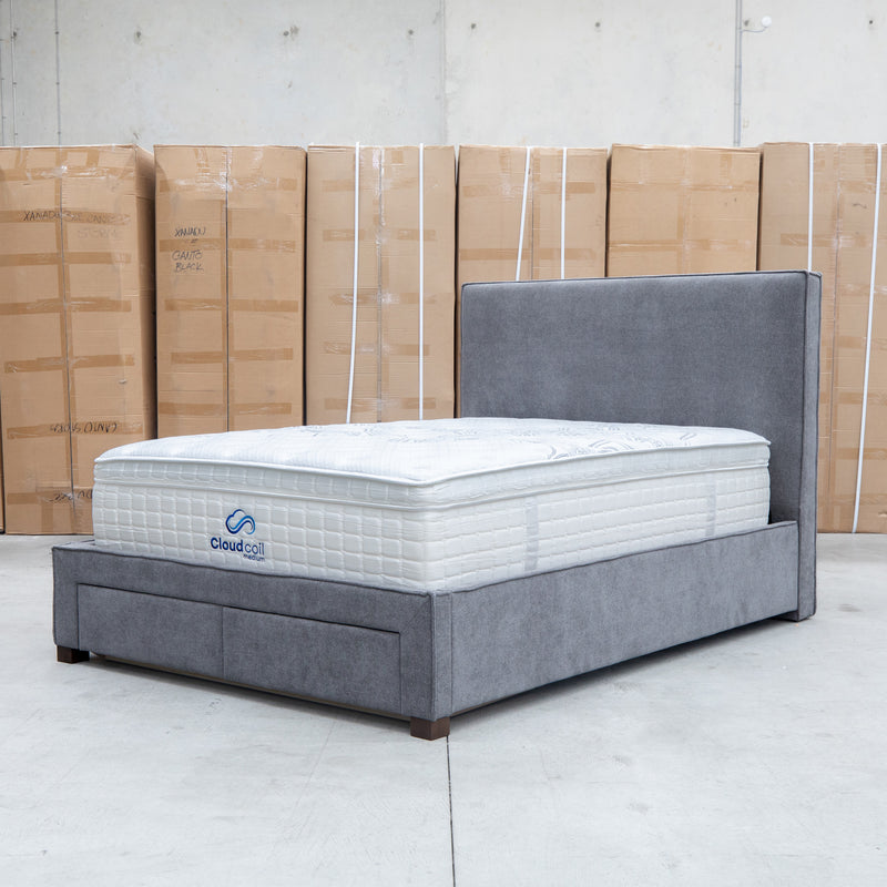 The Talia Double Fabric Storage Bed - Storm