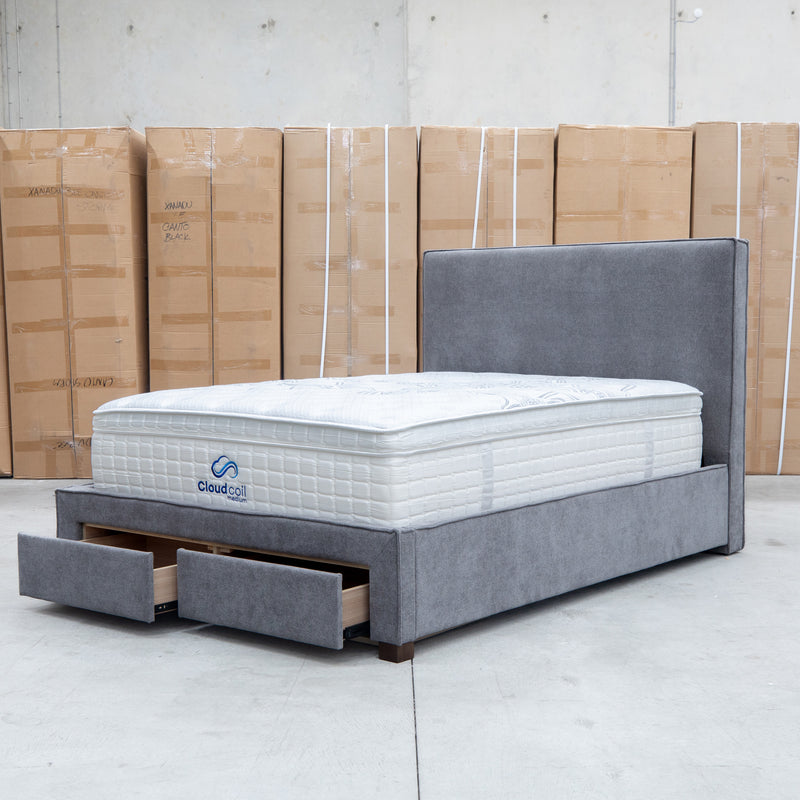 The Talia Double Fabric Storage Bed - Storm