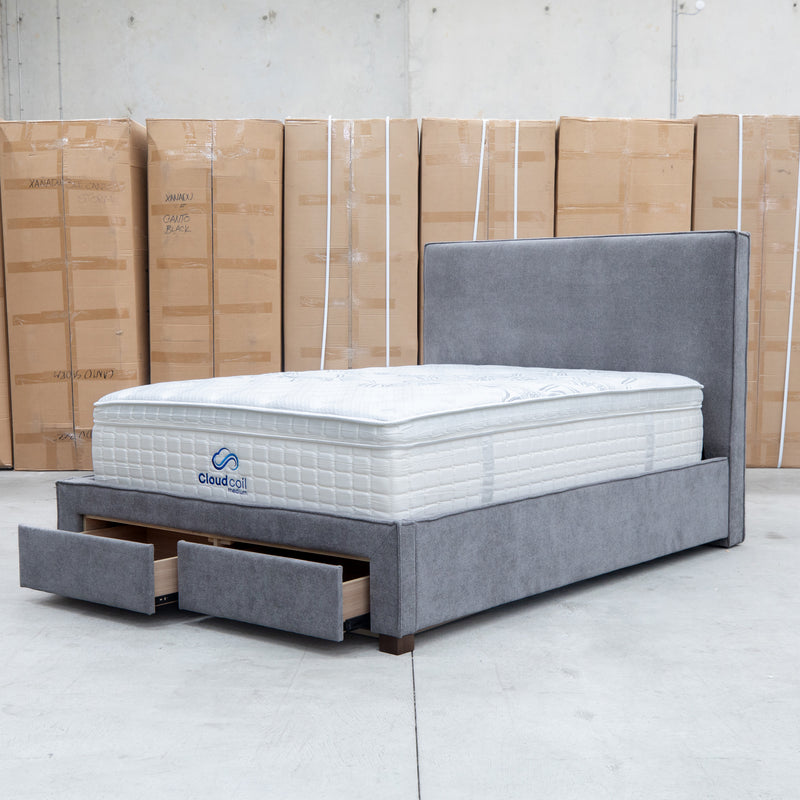 The Talia Double Fabric Storage Bed - Storm