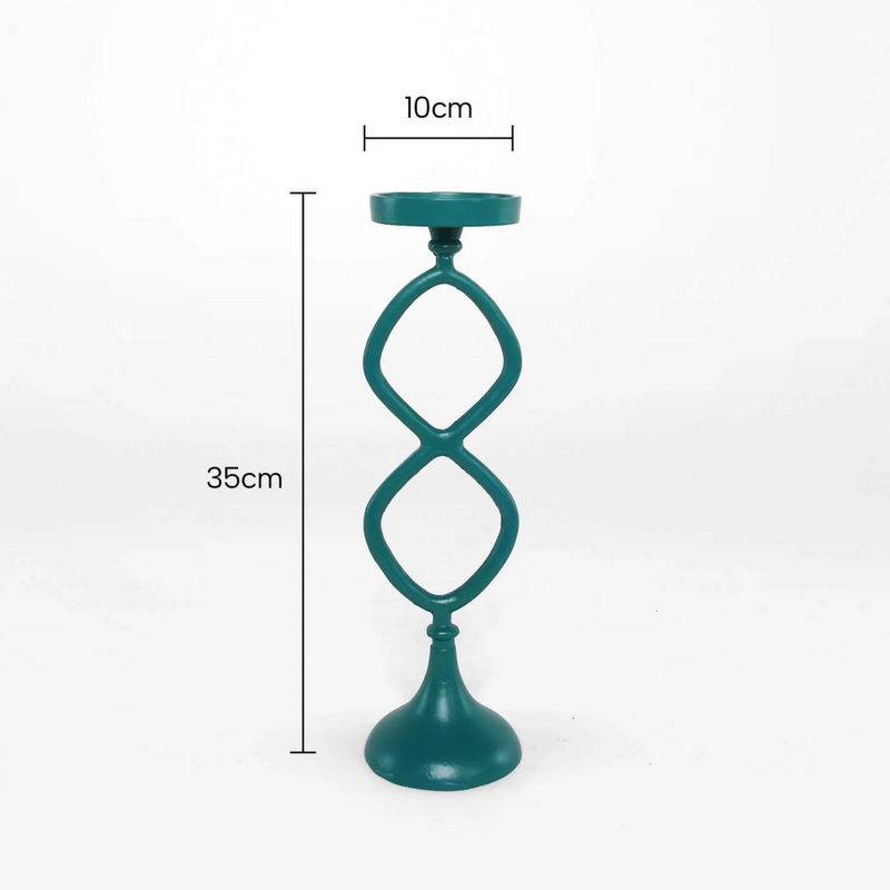 The Rayell Tangier Pillar Candle Holder - Teal - GAH63  - Available Instore Only available to purchase from Warehouse Furniture Clearance at our next sale event.