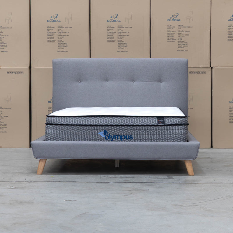Tara Double Upholstered Bed - Grey