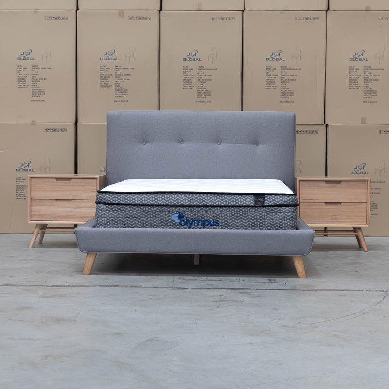 Tara Double Upholstered Bed - Grey