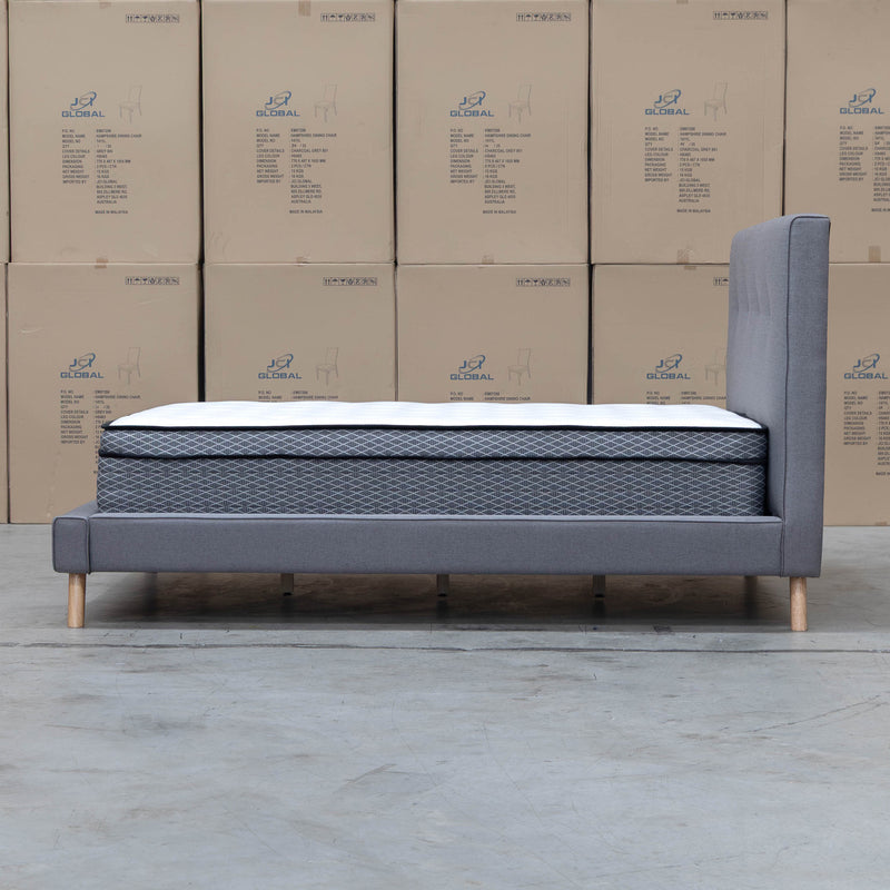 Tara Double Upholstered Bed - Grey