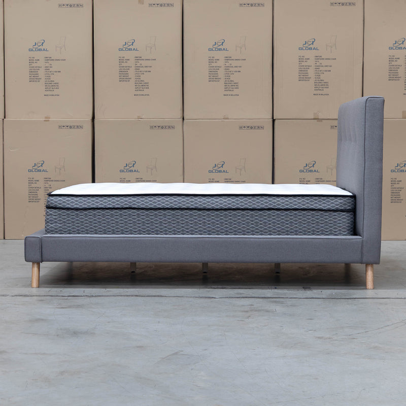 Tara Double Upholstered Bed - Grey