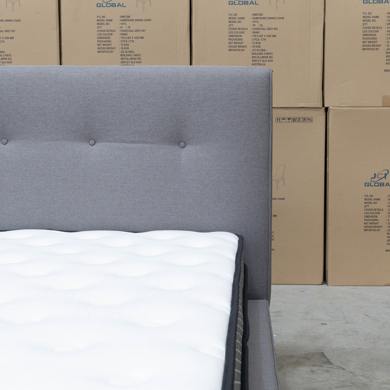 Tara Double Upholstered Bed - Grey