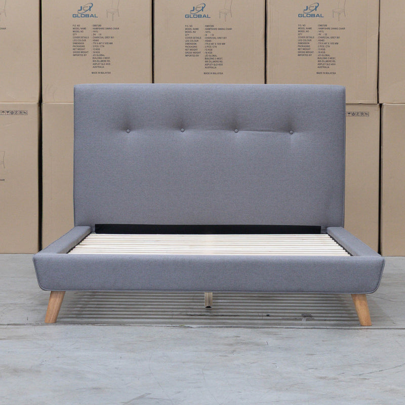 Tara Double Upholstered Bed - Grey