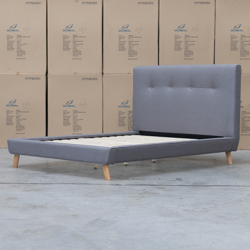Tara Double Upholstered Bed - Grey