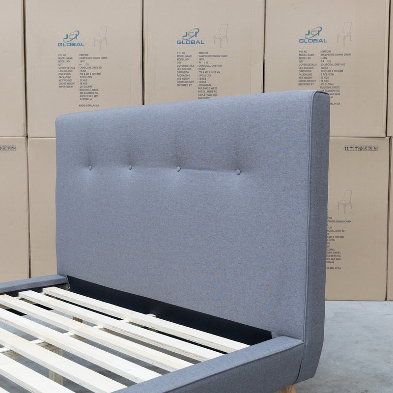 Tara Double Upholstered Bed - Grey