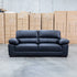 The Tayla Leather Three Seat Sofa - Black