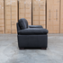 The Tayla Leather Three Seat Sofa - Black