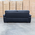 The Tayla Leather Three Seat Sofa - Black available to purchase from Warehouse Furniture Clearance at our next sale event.