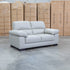 The Tayla Leather Two Seat Sofa - Light Grey