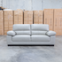 The Tayla Leather Three Seat Sofa - Light Grey