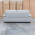 The Tayla Leather Three Seat Sofa - Light Grey