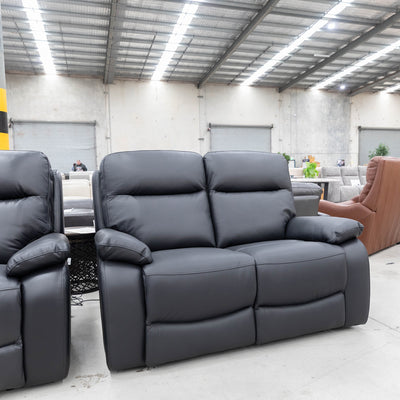 The La-Z-Boy Taylor Twin Power Reclining 2 Seat Sofa - Milan Jet - Floor Stock available to purchase from Warehouse Furniture Clearance at our next sale event.