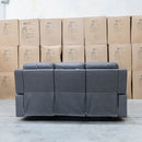 The Bari Three Seat Recliner Lounge - Charcoal available to purchase from Warehouse Furniture Clearance at our next sale event.