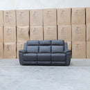 The Bari Three Seat Recliner Lounge - Charcoal available to purchase from Warehouse Furniture Clearance at our next sale event.
