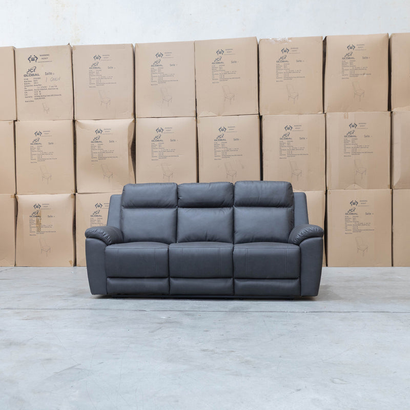 The Bari Three Seat Recliner Lounge - Charcoal available to purchase from Warehouse Furniture Clearance at our next sale event.