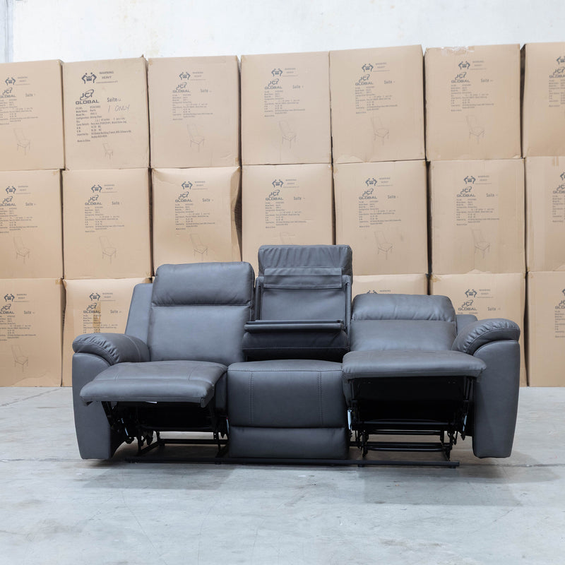 The Bari Three Seat Recliner Lounge - Charcoal available to purchase from Warehouse Furniture Clearance at our next sale event.