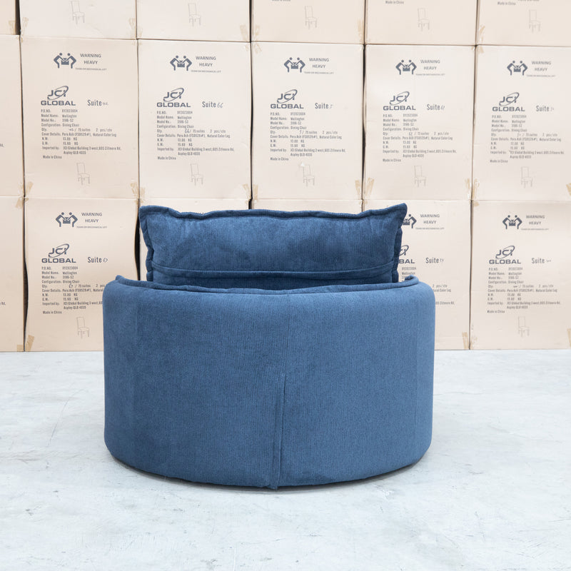 The Tiffany Feather & Foam Round Daybed - Navy available to purchase from Warehouse Furniture Clearance at our next sale event.