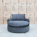 The Tiffany Feather & Foam Round Daybed - Shadow available to purchase from Warehouse Furniture Clearance at our next sale event.