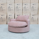 The Tiffany Feather & Foam Round Daybed - Dust available to purchase from Warehouse Furniture Clearance at our next sale event.