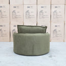 The Tiffany Feather & Foam Round Daybed - Olive available to purchase from Warehouse Furniture Clearance at our next sale event.