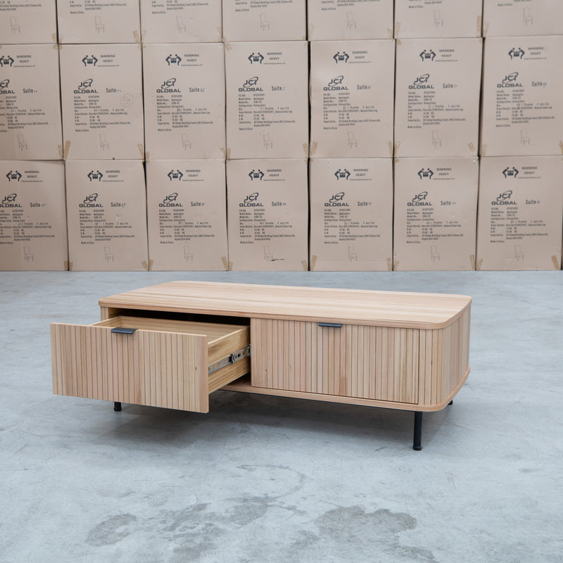 The Nordic New Zealand Ash Rectangle Coffee Table available to purchase from Warehouse Furniture Clearance at our next sale event.