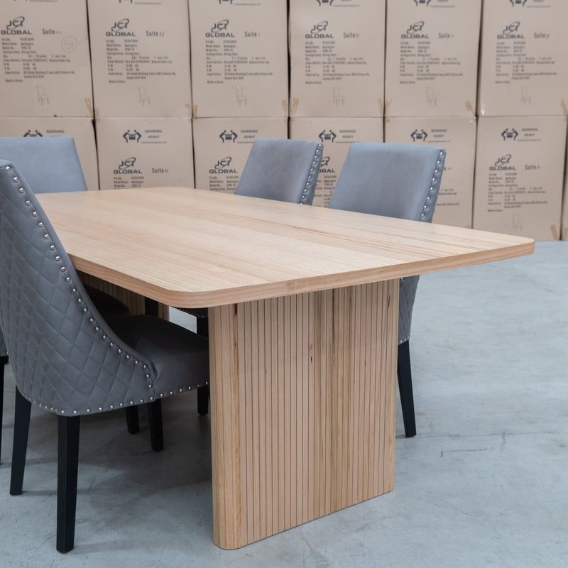 The Nordic New Zealand Ash 180cm Dining Table available to purchase from Warehouse Furniture Clearance at our next sale event.