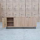 The Nordic New Zealand Ash 210cm Buffet available to purchase from Warehouse Furniture Clearance at our next sale event.