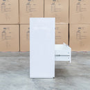 Trieste Four Drawer White Gloss Tallboy - Warehouse Furniture Clearance
