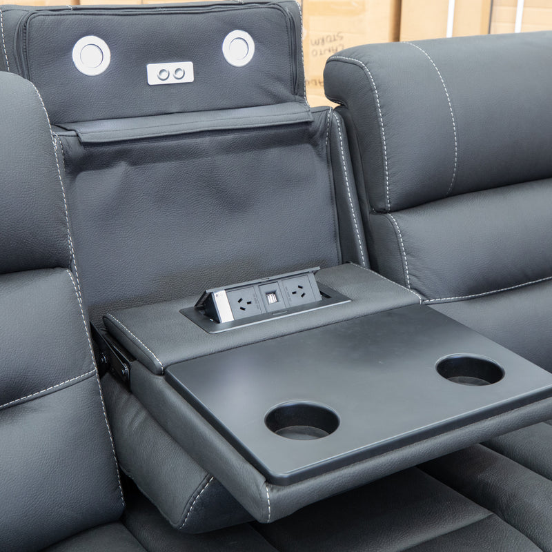 Toronto Dual-Motor Electric Reclining Chaise Lounge - Jet