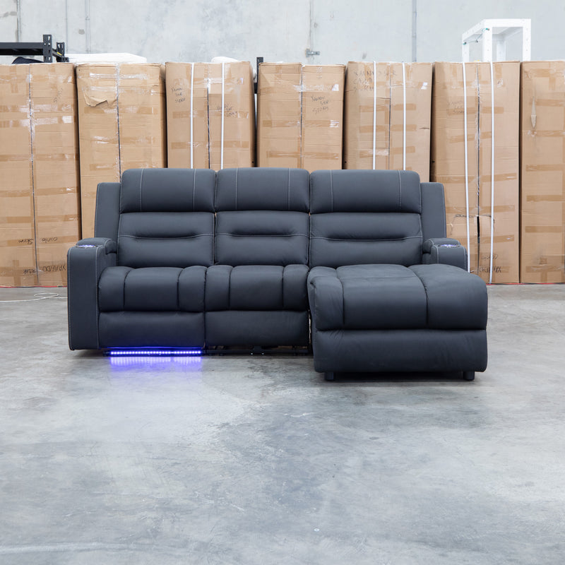Toronto Dual-Motor Electric Reclining Chaise Lounge - Jet