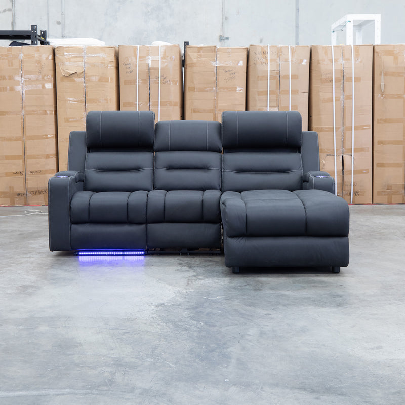 Toronto Dual-Motor Electric Reclining Chaise Lounge - Jet