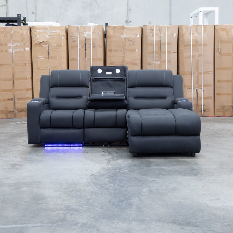 Toronto Dual-Motor Electric Reclining Chaise Lounge - Jet