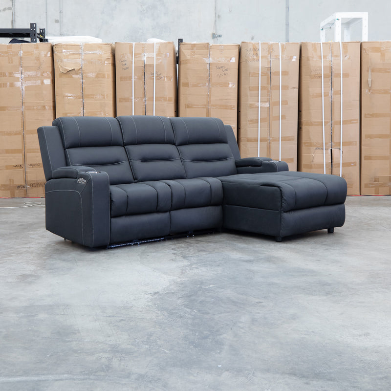 Toronto Dual-Motor Electric Reclining Chaise Lounge - Jet