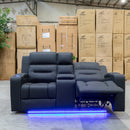 The Toronto 2 Seat Dual-Electric Recliner Theatre - Jet available to purchase from Warehouse Furniture Clearance at our next sale event.