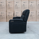 The Toronto Three Seat Dual-Electric Recliner Lounge - Jet available to purchase from Warehouse Furniture Clearance at our next sale event.