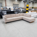 The La-Z-Boy Nash RHF Corner Chaise Lounge - High Roller Brass - Floor Stock available to purchase from Warehouse Furniture Clearance at our next sale event.