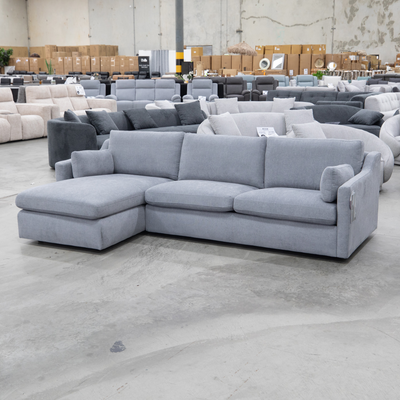 The La-Z-Boy Huntington LHF Corner Chaise Lounge - Stella Granite - Floor Stock available to purchase from Warehouse Furniture Clearance at our next sale event.