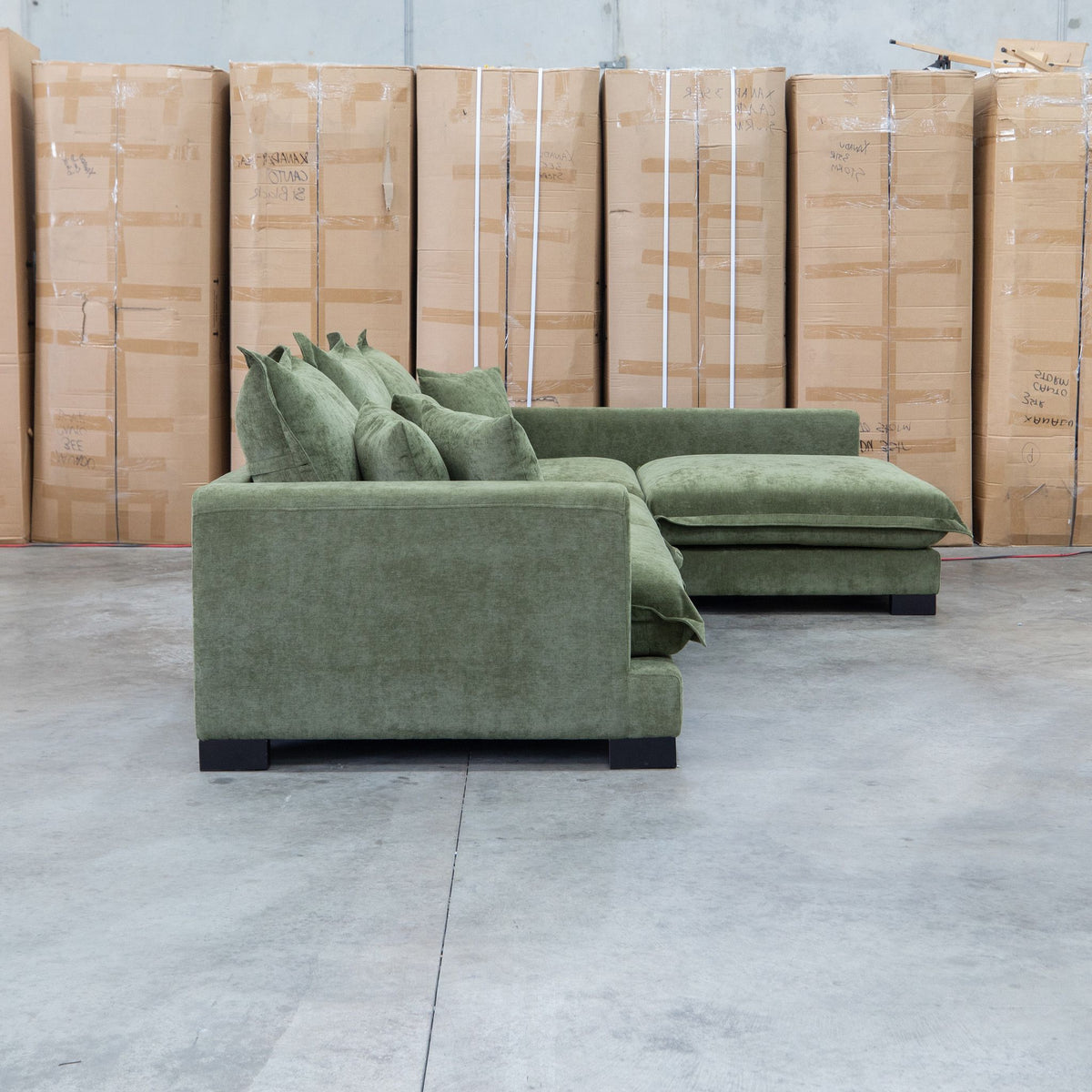 The Haven Deep Seat RHF Chaise Lounge - Fern available to purchase from Warehouse Furniture Clearance at our next sale event.