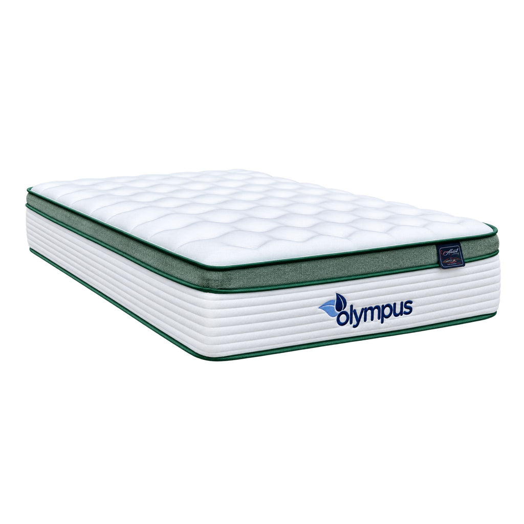 The Olympus Zoned Pocket Coil Mattress Green - King Single available to purchase from Warehouse Furniture Clearance at our next sale event.