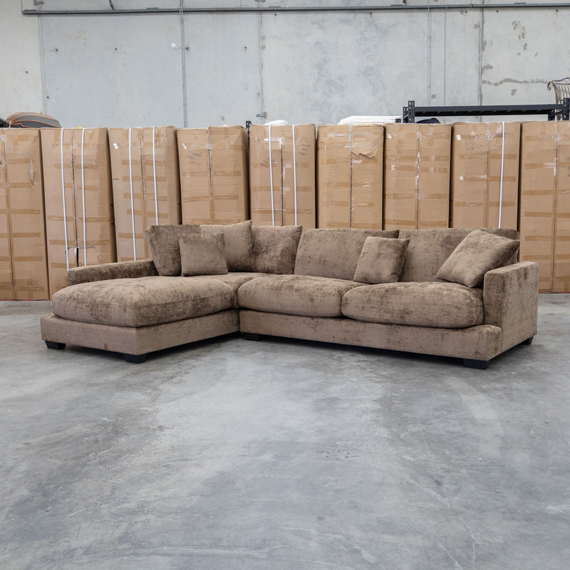 Fate Deep Seat Feather & Foam LHF Chaise Lounge - Truffle