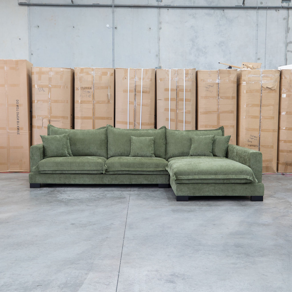 The Haven Deep Seat RHF Chaise Lounge - Fern available to purchase from Warehouse Furniture Clearance at our next sale event.
