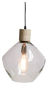 The Classic Glass and Wood Pendant Light - Clear/White Wash - VE44 - Available In-Store Only