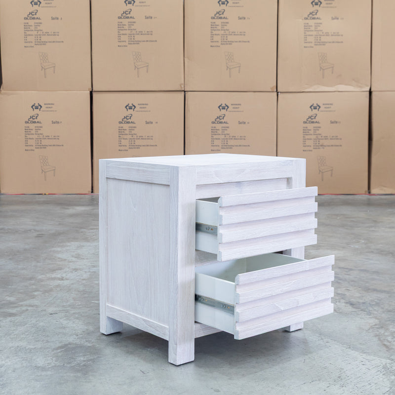 The Valentino Two Drawer Mountain Ash Bedside