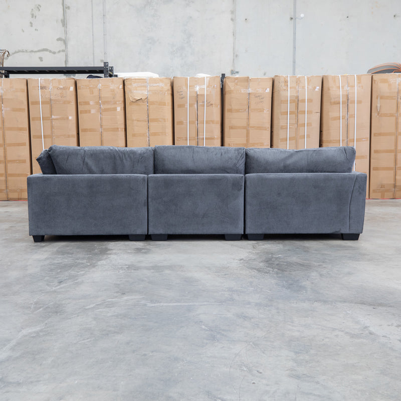 Veloura Deep Seat Feather & Foam Corner Suite with Ottoman - Carbon