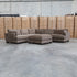 Veloura Feather & Foam Corner Suite with Ottoman - Leeds Chocolate